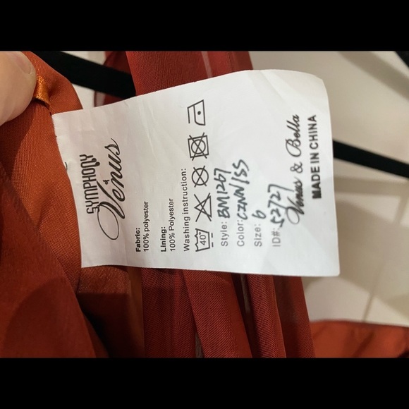 NWT Orange Rust Colored Short Bridesmaid Dress - Picture 9 of 10